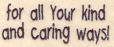 Embroidery Design: Caring ways large 4.89w X 1.86h