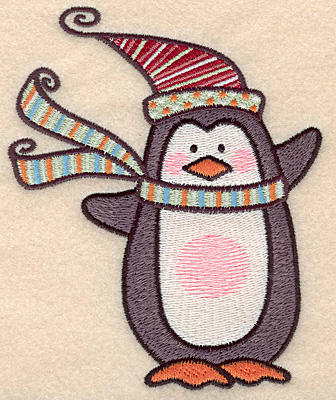 Embroidery Design: Penguin large5.00"H x 4.08"W