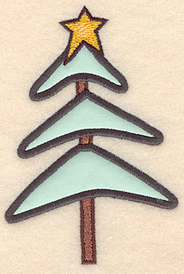 Embroidery Design: Christmas tree applique5.00"H x 3.36"W