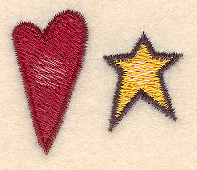 Embroidery Design: Heart star1.32"H x 1.54"W