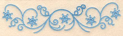 Embroidery Design: Snowflake swirl border1.59"H x 6.36"W