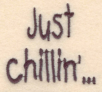 Embroidery Design: Just chillin' large1.74"H x 1.95"W