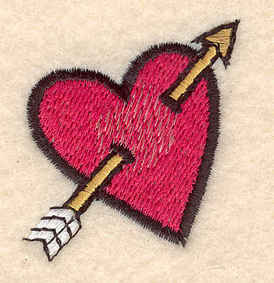 Embroidery Design: Heart with arrow large 1.72"H x 1.58"W