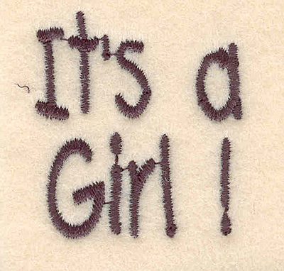 Embroidery Design: It's a girl large1.60"H x 1.45"W