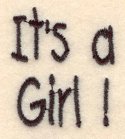 Embroidery Design: It's a Girl large1.67"H x 1.45"W