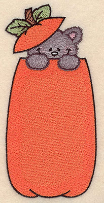 Embroidery Design: Pumpkin with kitten 2.98"w X 6.17"h