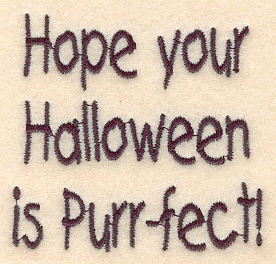 Embroidery Design: Halloween perrfect large 3.00"w X 2.87"h