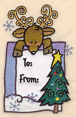 Embroidery Design: Reindeer with Christmas tree large applique3.19w X 5.00h