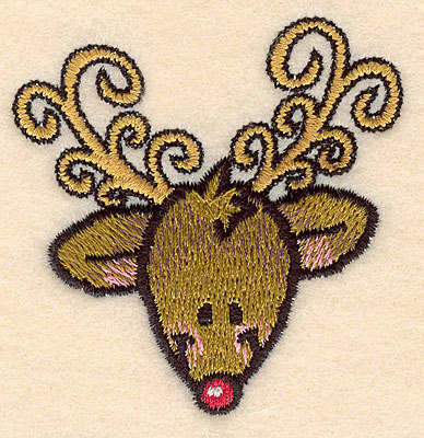 Embroidery Design: Reindeer head large2.57w X 2.62h