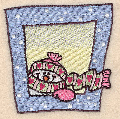 Embroidery Design: Snowman with scarf and hat small 3.10"w X 2.87"h