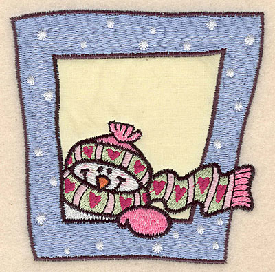 Embroidery Design: Snowman with scarf and hat applique 4.07"w X 4.03"h