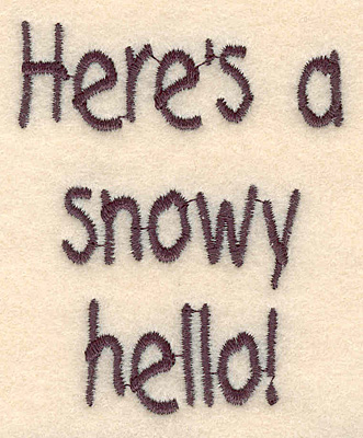Embroidery Design: Snowy hello large 2.29"w X 2.80"h