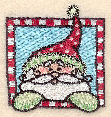 Embroidery Design: Santa in frame2.57"H x 2.39"w