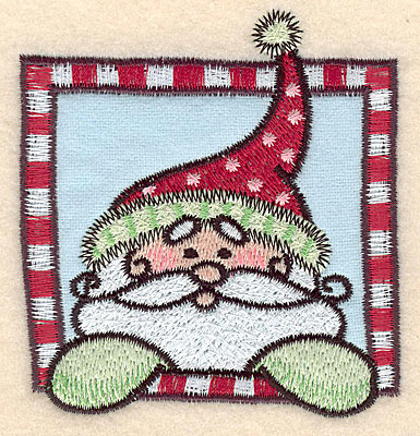 Embroidery Design: Santa in frame applique3.33"H x 3.09"W