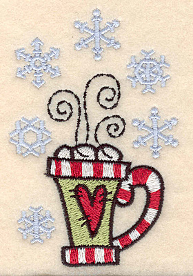 Embroidery Design: Mug with snowflakes3.90"H x 2.57"W