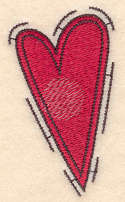 Embroidery Design: Heart large3.00"H X 1.70"W
