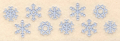 Embroidery Design: Snowflake border1.51"H x 5.00"W