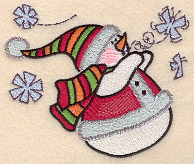 Embroidery Design: Snowman large4.17"H x 5.00"W