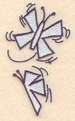 Embroidery Design: Snow butterflies3.42"H x 1.96"W