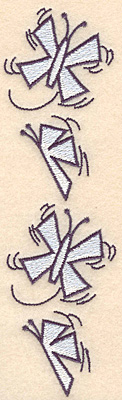 Embroidery Design: Snow butterfly border6.90"H x 1.96"W