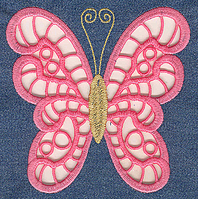 Embroidery Design: Cutwork Butterfly J large  4.91w X 4.97h