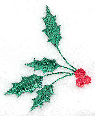 Embroidery Design: Holly and berries large 2.22w X 2.75h