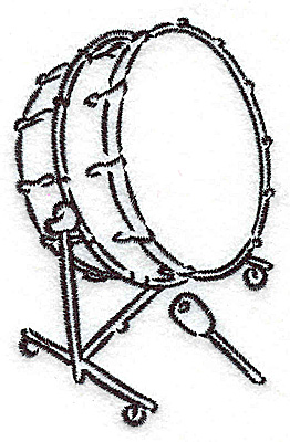 Embroidery Design: Bass drum 2.41w X 3.78h