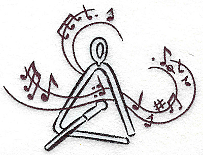 Embroidery Design: Triangle with musical notes large 4.94w X 3.80h