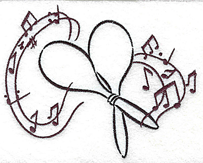 Embroidery Design: Maracas with musical notes large 4.95w X 4.01h