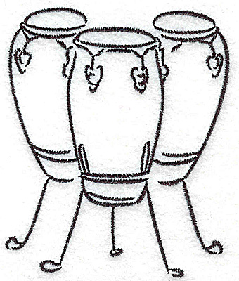 Embroidery Design: Bongo drums 3.15w X 3.82h