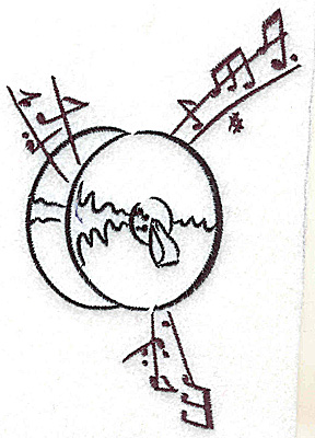 Embroidery Design: Cymbals with musical notes large 3.47w X 4.99h