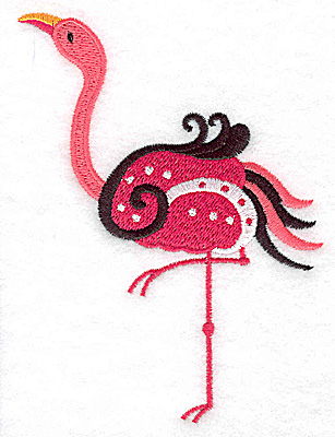Embroidery Design: Flamingo J large 3.63w X 4.87h
