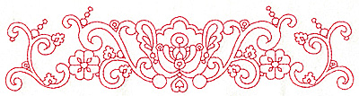 Embroidery Design: Redwork border design B large 9.70w X 2.44h