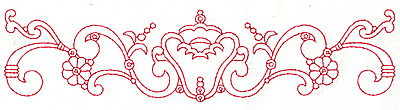 Embroidery Design: Redwork border design E large  9.64w X 2.31h