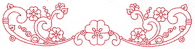 Embroidery Design: Redwork border design F large  9.71w X 2.22h