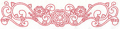 Embroidery Design: Redwork border design G large  9.76w X 2.10h