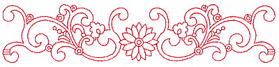 Embroidery Design: Redwork border design H large 9.74w X 2.07h