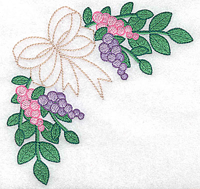 Embroidery Design: Bows and berries large 4.96w X 4.84h