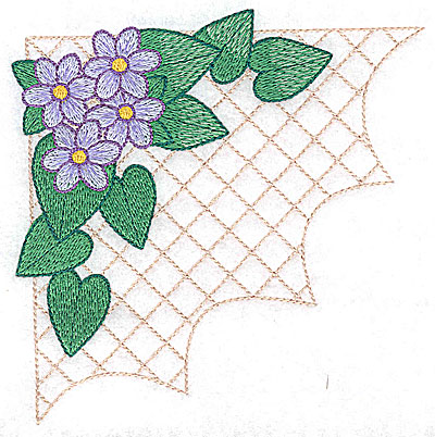 Embroidery Design: Flowers on grid large 4.93w X 4.91h