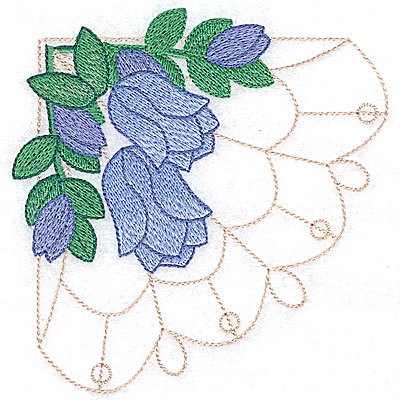Embroidery Design: Floral bells large 4.77w X 4.92h