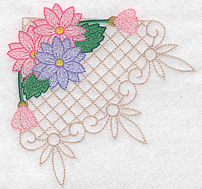 Embroidery Design: Floral trio large 4.95w X 4.81h