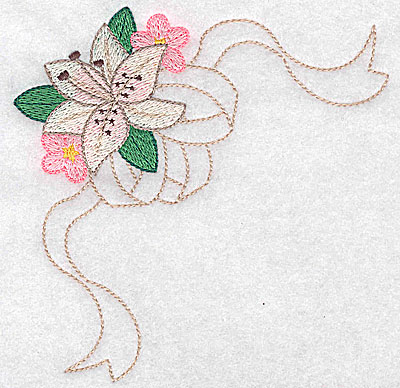 Embroidery Design: Lily with blossoms large 4.88w X 4.94h