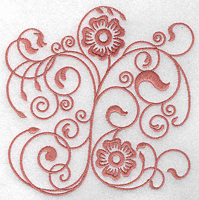 Embroidery Design: Floral design A large 4.97w X 4.92h