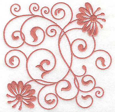 Embroidery Design: Floral design C large 4.96w X 4.95h