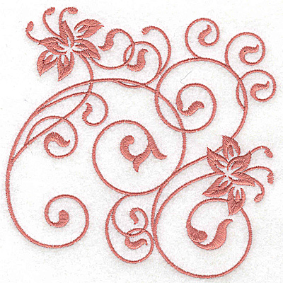 Embroidery Design: Floral design D large 4.93w X 4.95h