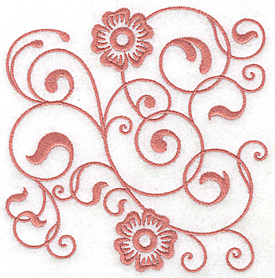 Embroidery Design: Floral design E large 4.90w X 4.99h