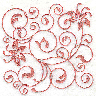 Embroidery Design: Floral design H large 4.98w X 4.99h