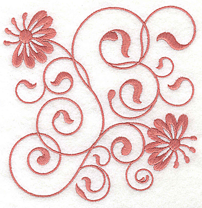 Embroidery Design: Floral design J large 4.89w X 4.96h