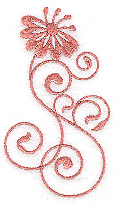Embroidery Design: Floral design JJ 2.11w X 3.75h
