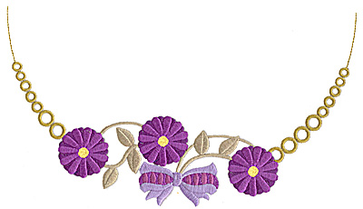 Embroidery Design: Floral Neckline A large 10.05w X 5.75h